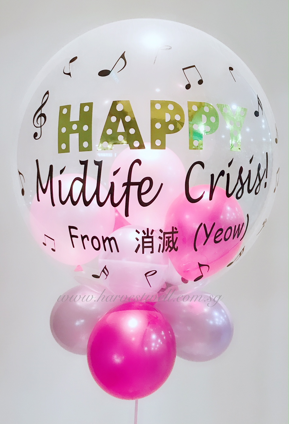 Customised Music Notes Birthday Bubble Balloon Customised Music Notes Birthday Bubble Balloon